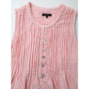 Quince Organic Cotton Swing Dress Large Gauze Coastal Nautical Beachy Resort